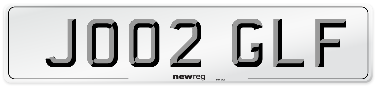 JO02 GLF Number Plate from New Reg